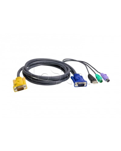 КВМ-кабель с интерфейсами PS/2, USB, VGA (1.8м) ATEN 2L-5302UP в Мурманске Видеоусилители, Модуляторы, Делители Pintop.ru