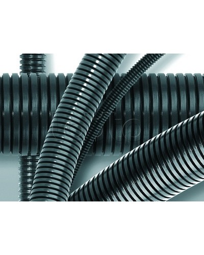 Труба гофрированная самозатухающий полиамид PA6V0 20 мм без зонда DKC 80020 (100 м) в Мурманске Труба гофрированная Pintop.ru