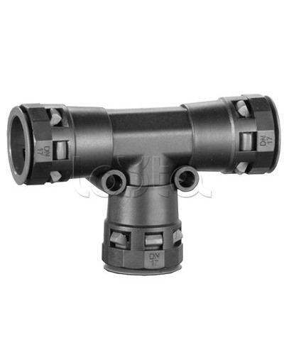 Тройник DN 36/36/36 мм, полиамид, цвет черный DKC PAT36N в Мурманске Повороты, муфты, тройники Pintop.ru