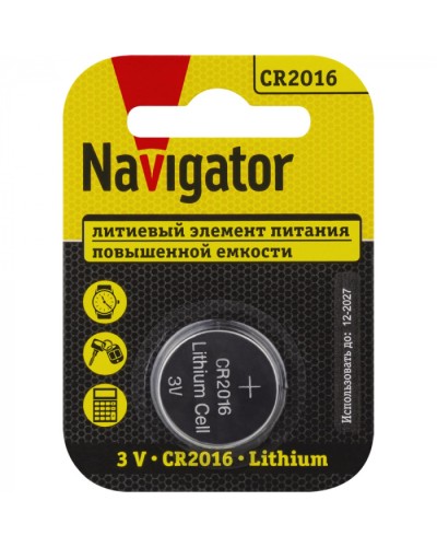 Элемент питания Navigator 93 821 NBT-CR2016-BP1 в Мурманске Электротехническое оборудование Pintop.ru