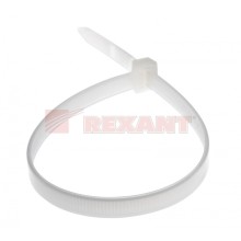 Хомут-стяжка нейлоновый, широкий 8х300 мм белый (100шт/уп) REXANT 07-0302