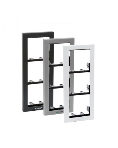 Рамка iKall на 3 модуля, антрацит Comelit в Мурманске Малоабонентные видеодомофоны Pintop.ru